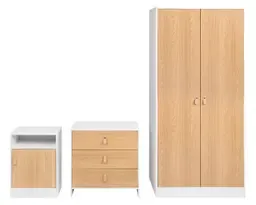 Imagen ampliada #1 para Combo Clset 2 puertas  Cmoda 3 cajones  Velador 1 cajn blanconatural