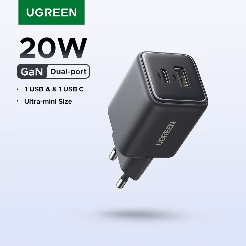 Miniatura de UGREEN 20W GaN Charger Mini USB C Phone Charger PD30 QC30