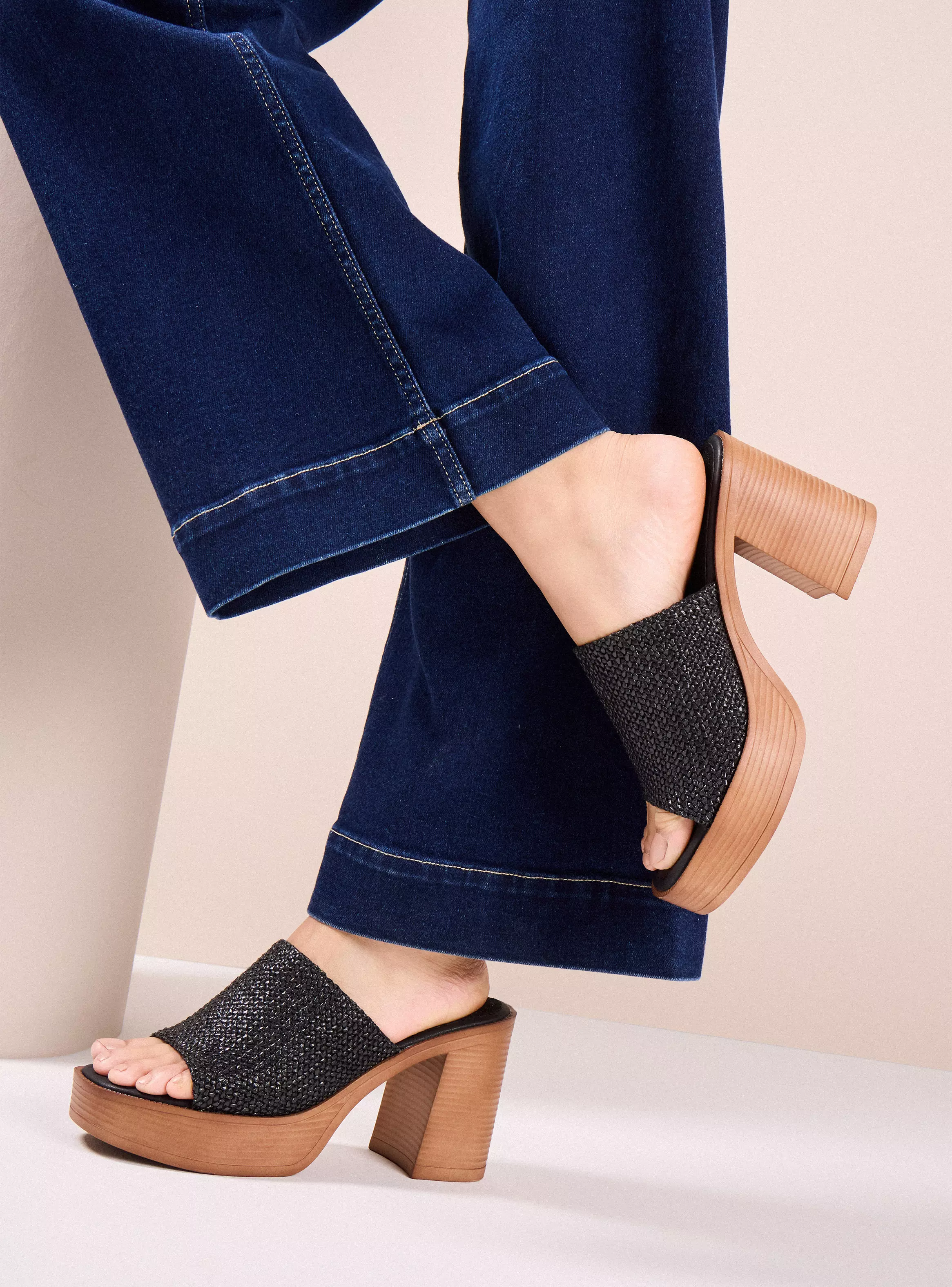 Miniatura de Sandalia Efecto Tejido Mujer Taco Plataforma