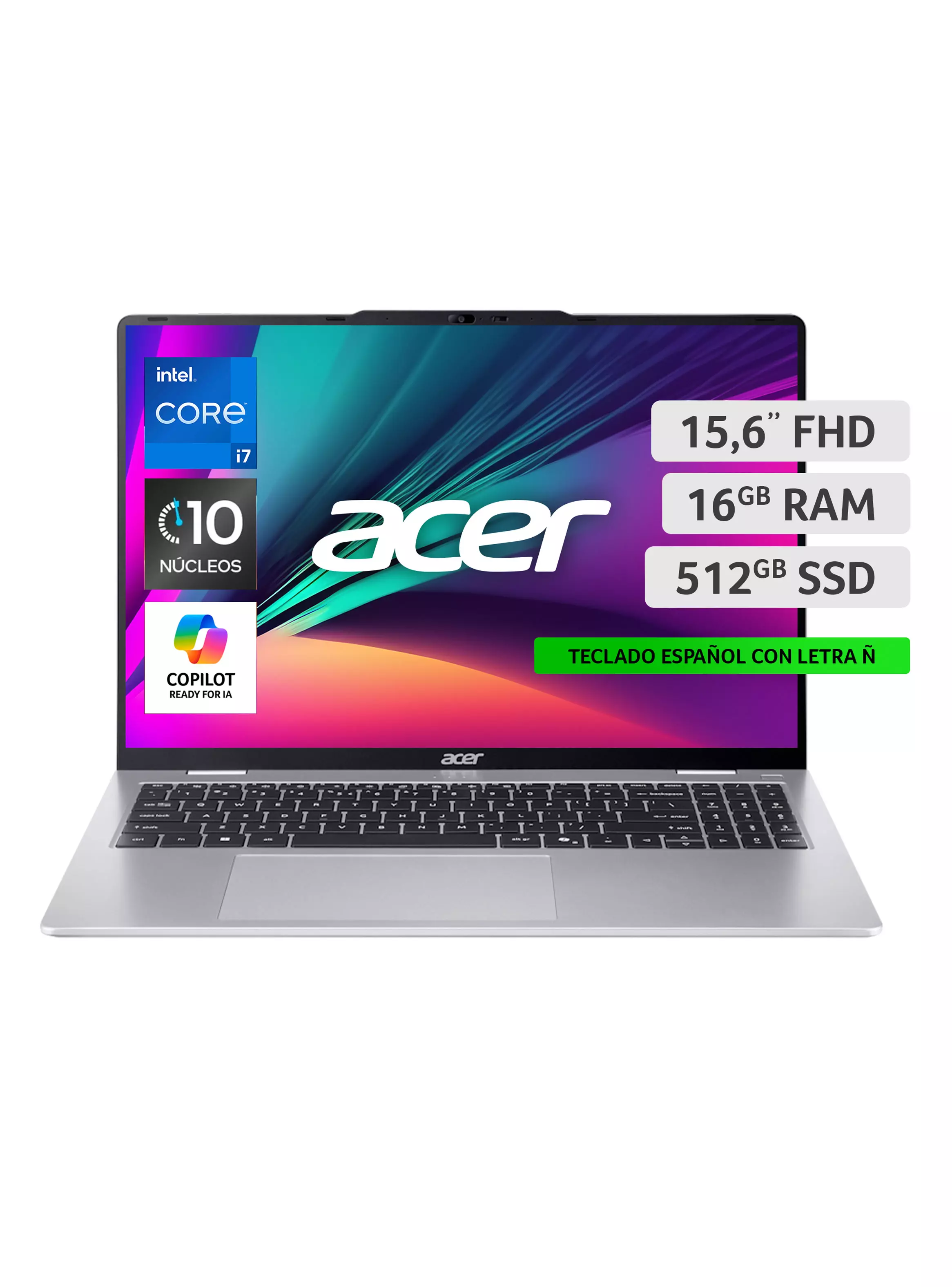 Imagen ampliada #1 para Notebook Aspire Lite AL1572P Intel Core i7 16GB RAM 512GB SSD 156 FHD 60 Hz