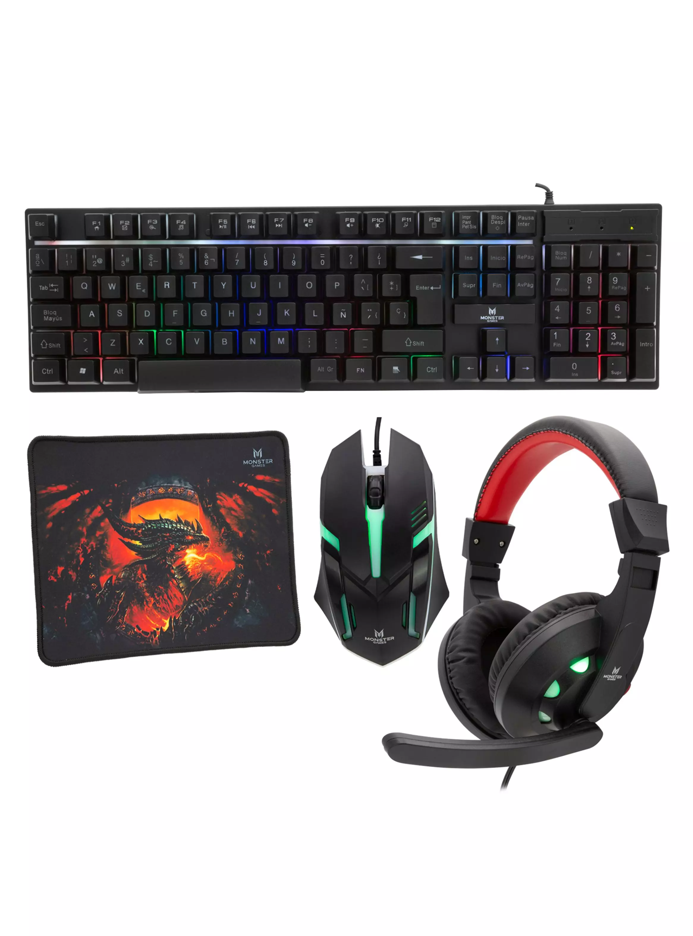 Imagen ampliada #1 para Kit 4 en 1 Crew Insertion Headset  Mouse  Teclado  Mousepad