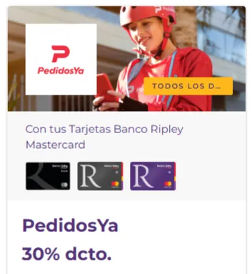 Miniatura de PedidosYa x Banco Ripley 30 dcto adicional