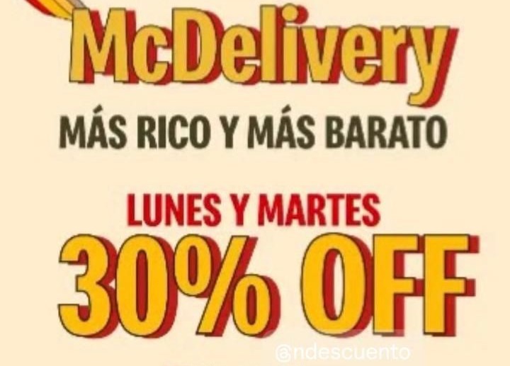 Miniatura de McDelivery 30 off lunes y martes