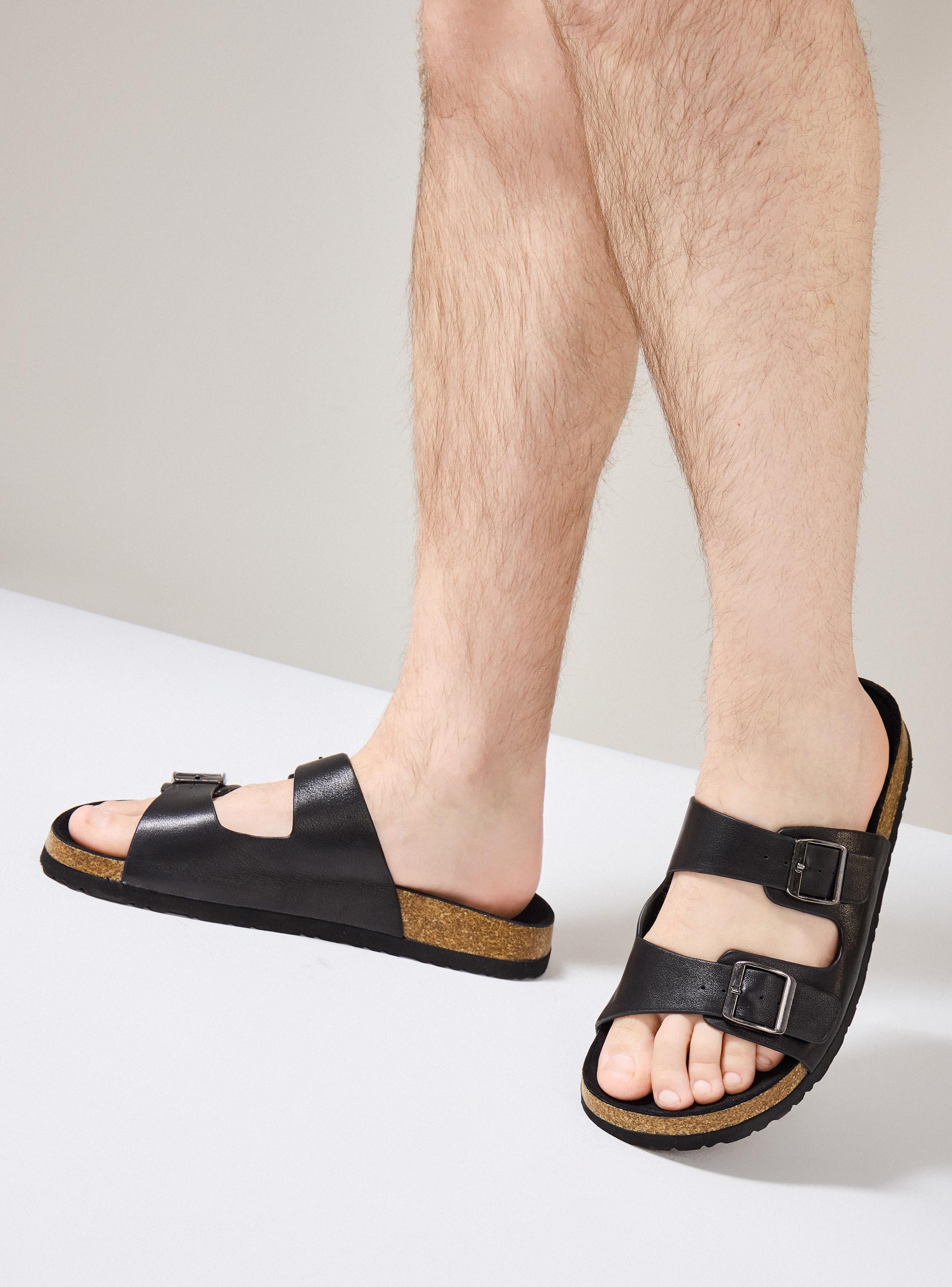 Imagen ampliada #1 para Sandalia Casual de Cuero Hebillas Hombre