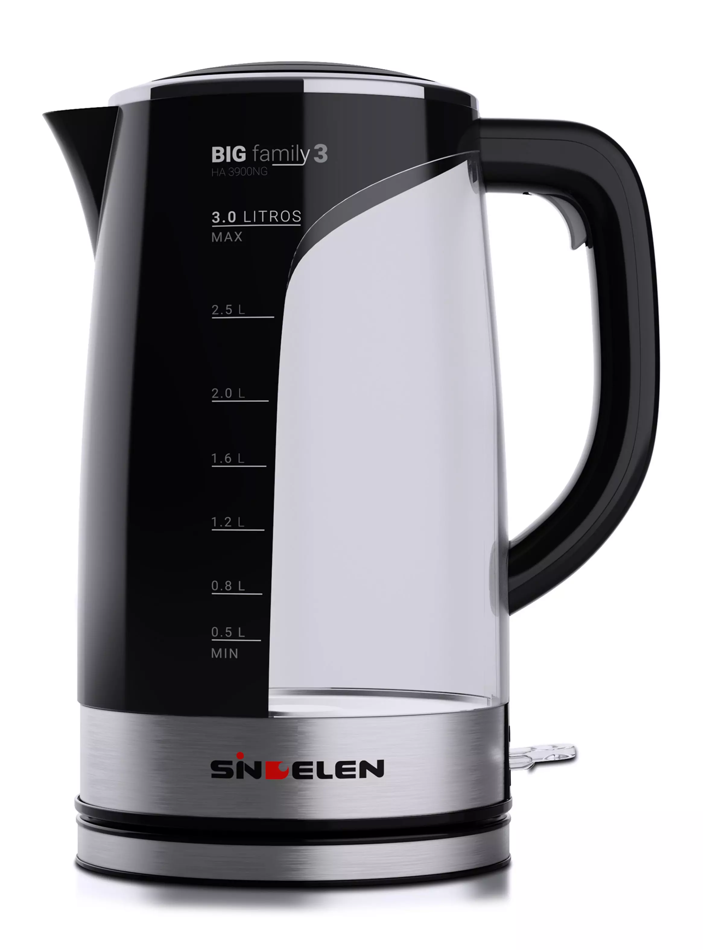 Imagen ampliada #1 para Hervidor de Agua 3 Litros 1850W Big Family HA3900NG Negro