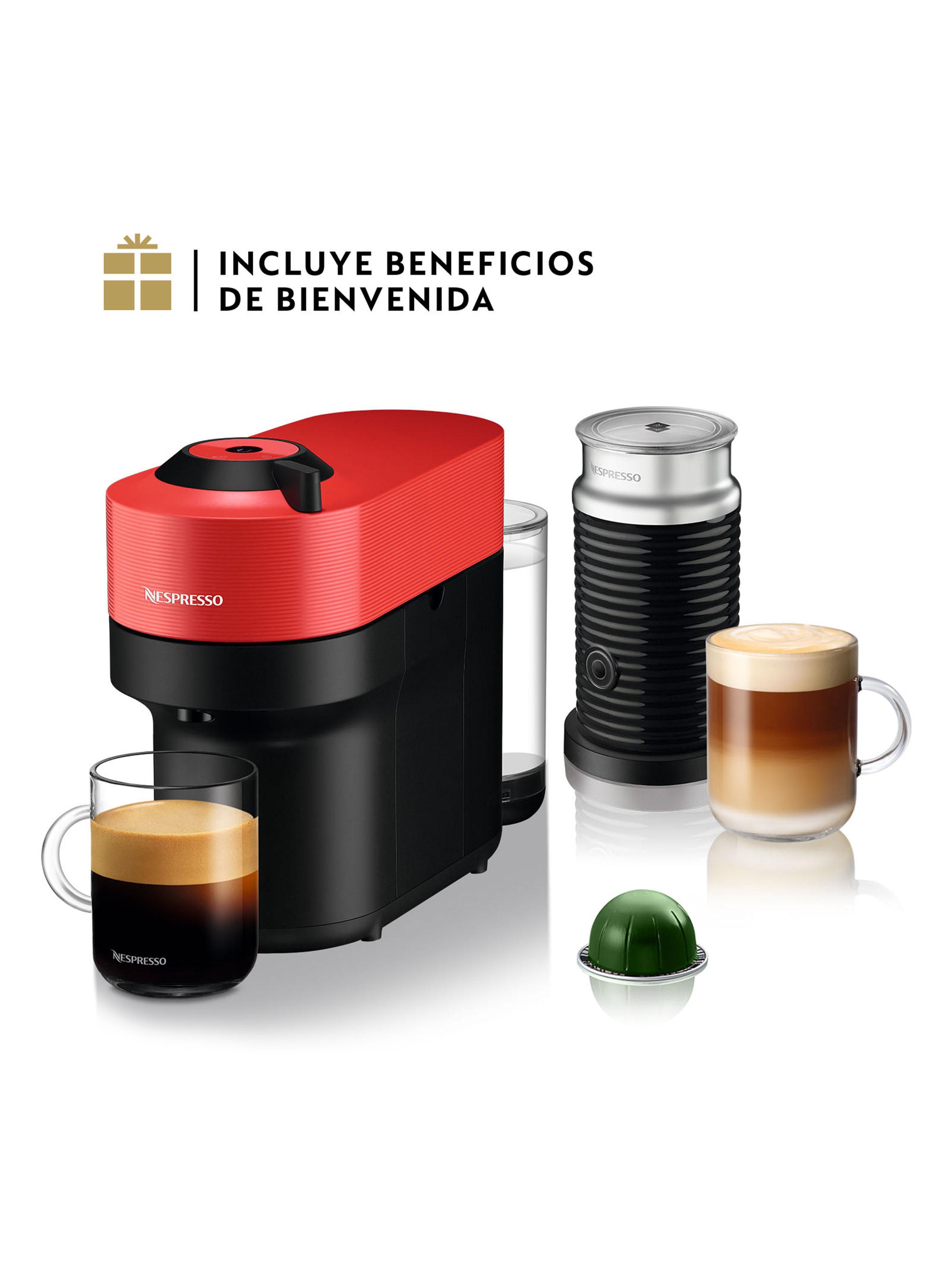Miniatura de Cafetera Vertuo Pop Roja  Espumador de Leche Aeroccino 3