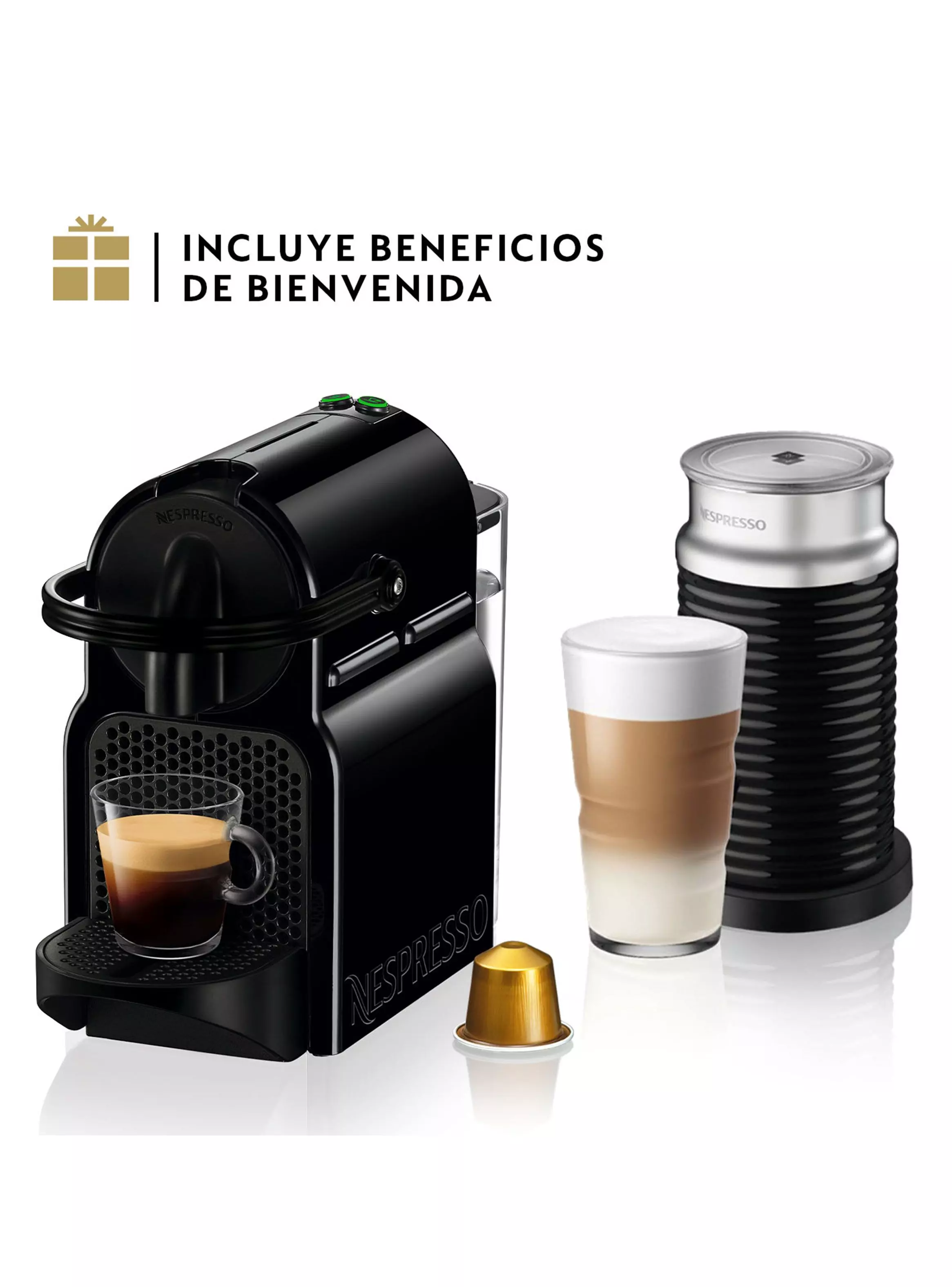 Miniatura de Cafetera de Cpsulas Inissia Negra  Espumador de Leche Aeroccino 3