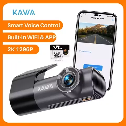 Miniatura de Cmara de salpicadero 2K para coche DVR Dash Cam en el coche KAWA D5