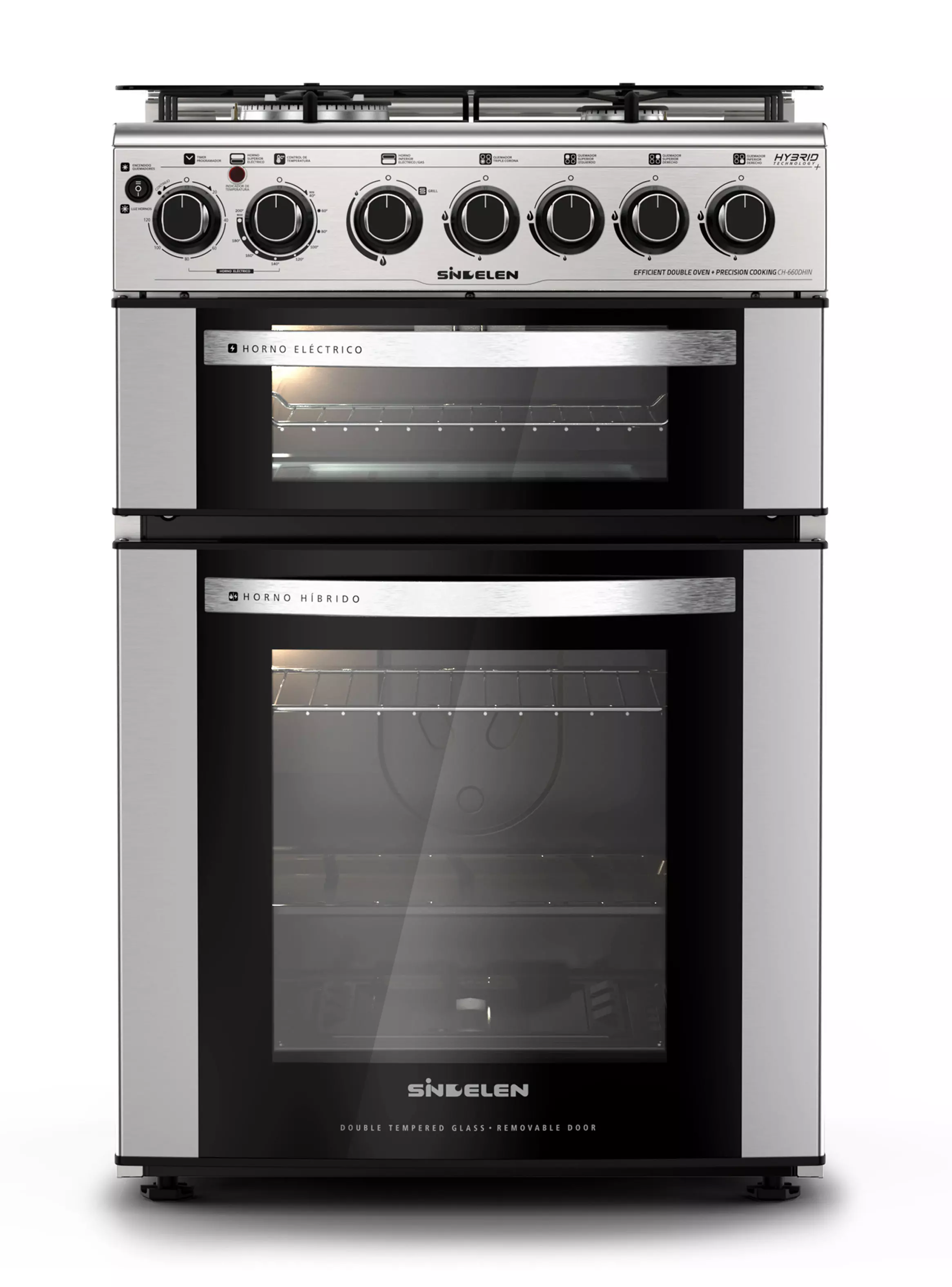 Imagen ampliada #1 para Cocina a Gas 4 Quemadores Doble Horno CH660DHIN