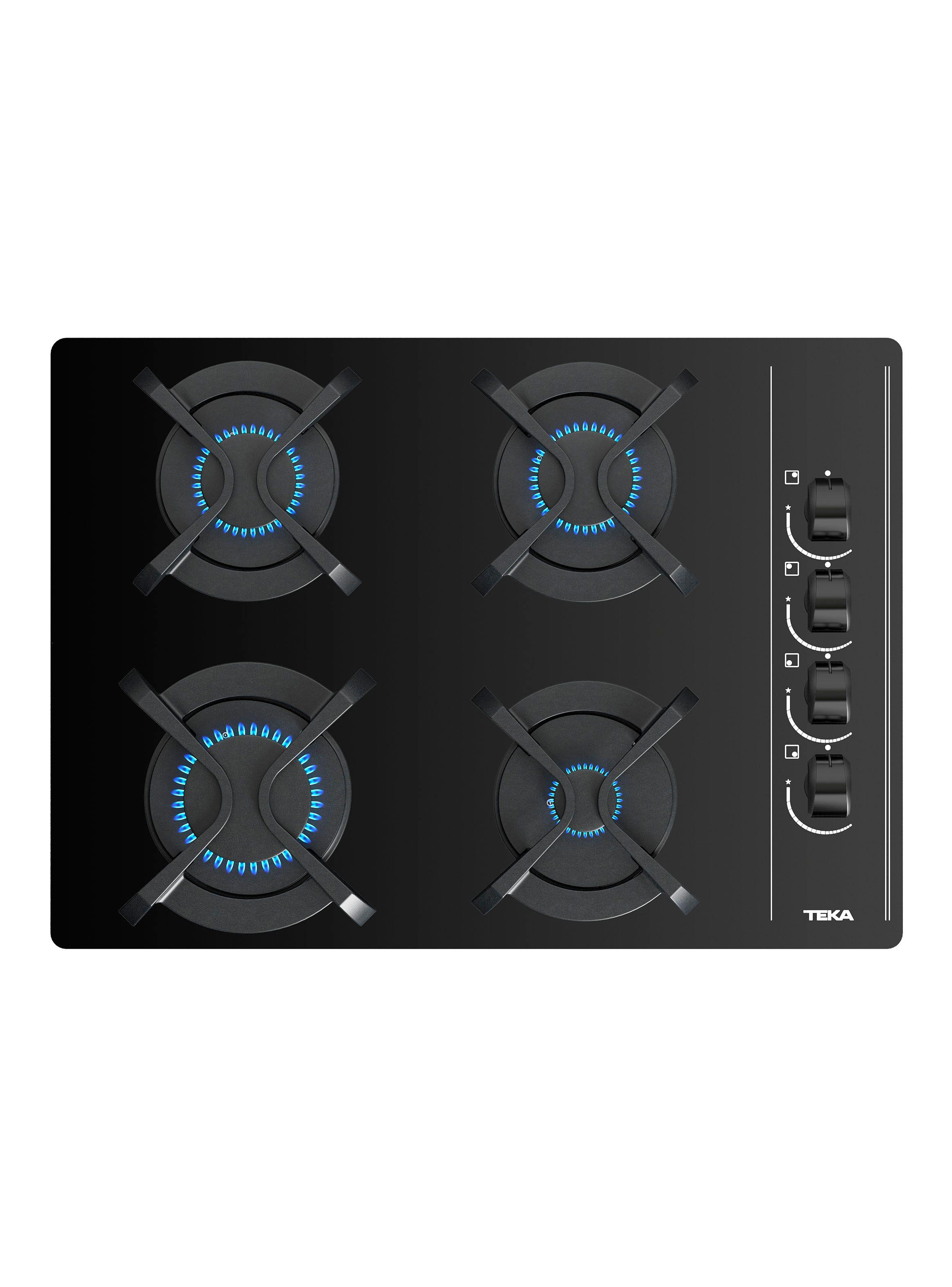 Imagen ampliada #1 para Cocina a Gas Cristal 4 Quemadores GBC 64003 KBB Negro