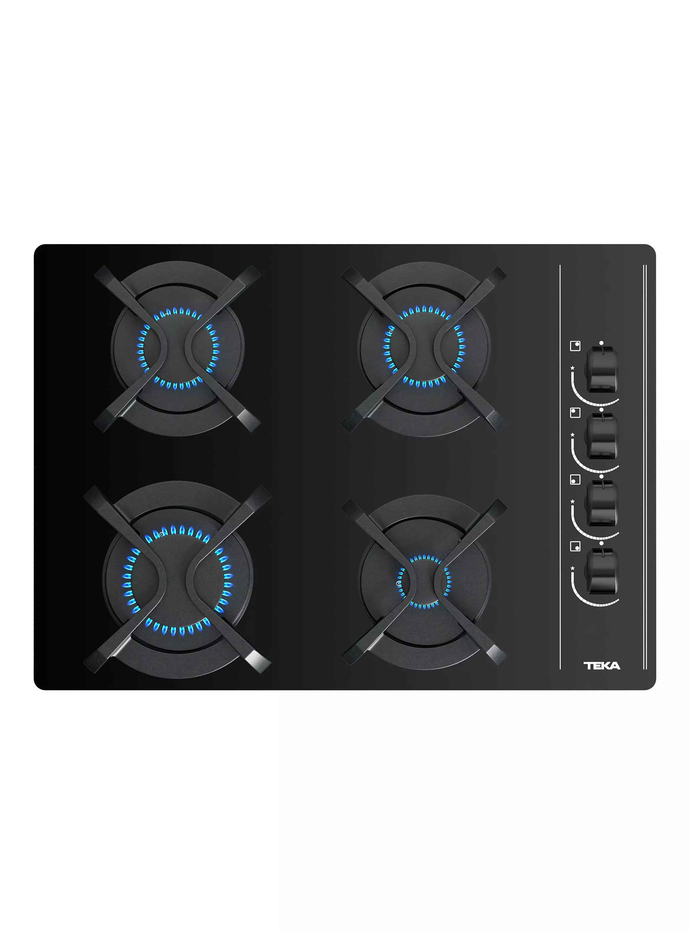 Imagen ampliada #1 para Cocina a Gas Cristal 4 Quemadores GBC 64003 KBN Negro