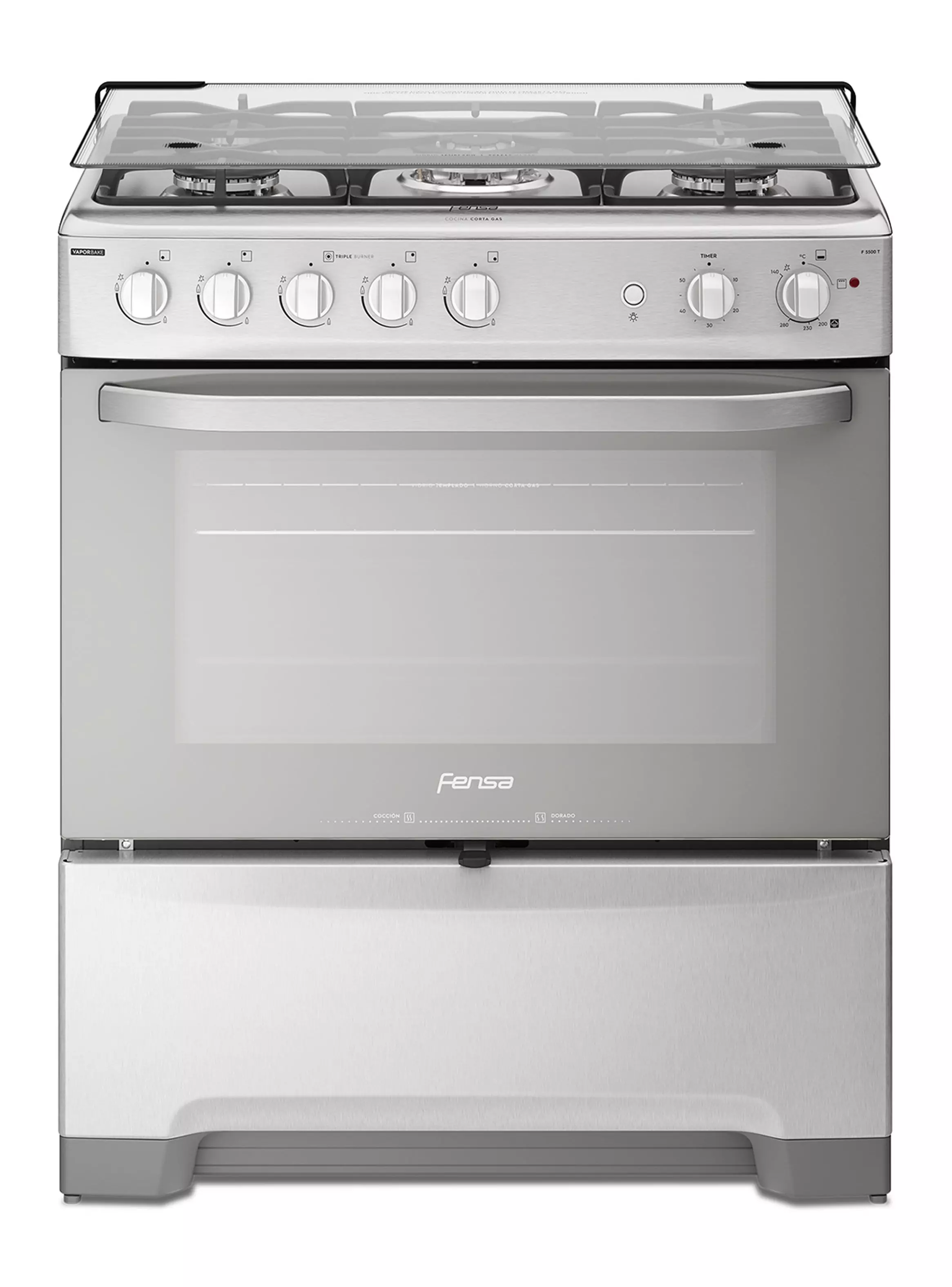 Imagen ampliada #1 para Cocina a Gas 5 Quemadores F 5500 T Espejado