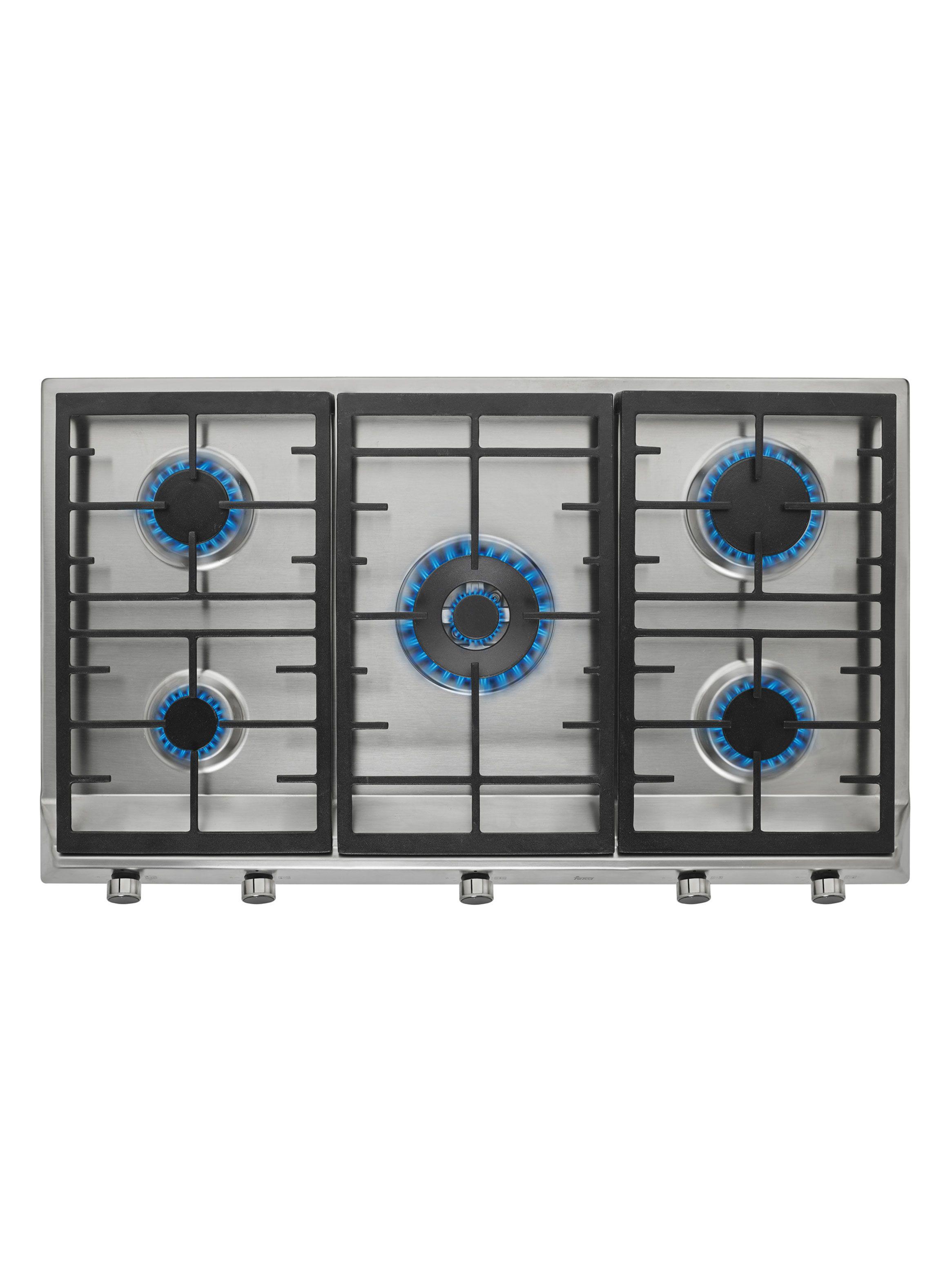 Imagen ampliada #1 para Encimera a Gas 5 Quemadores EX 901 5G AI AL DR CI Plata