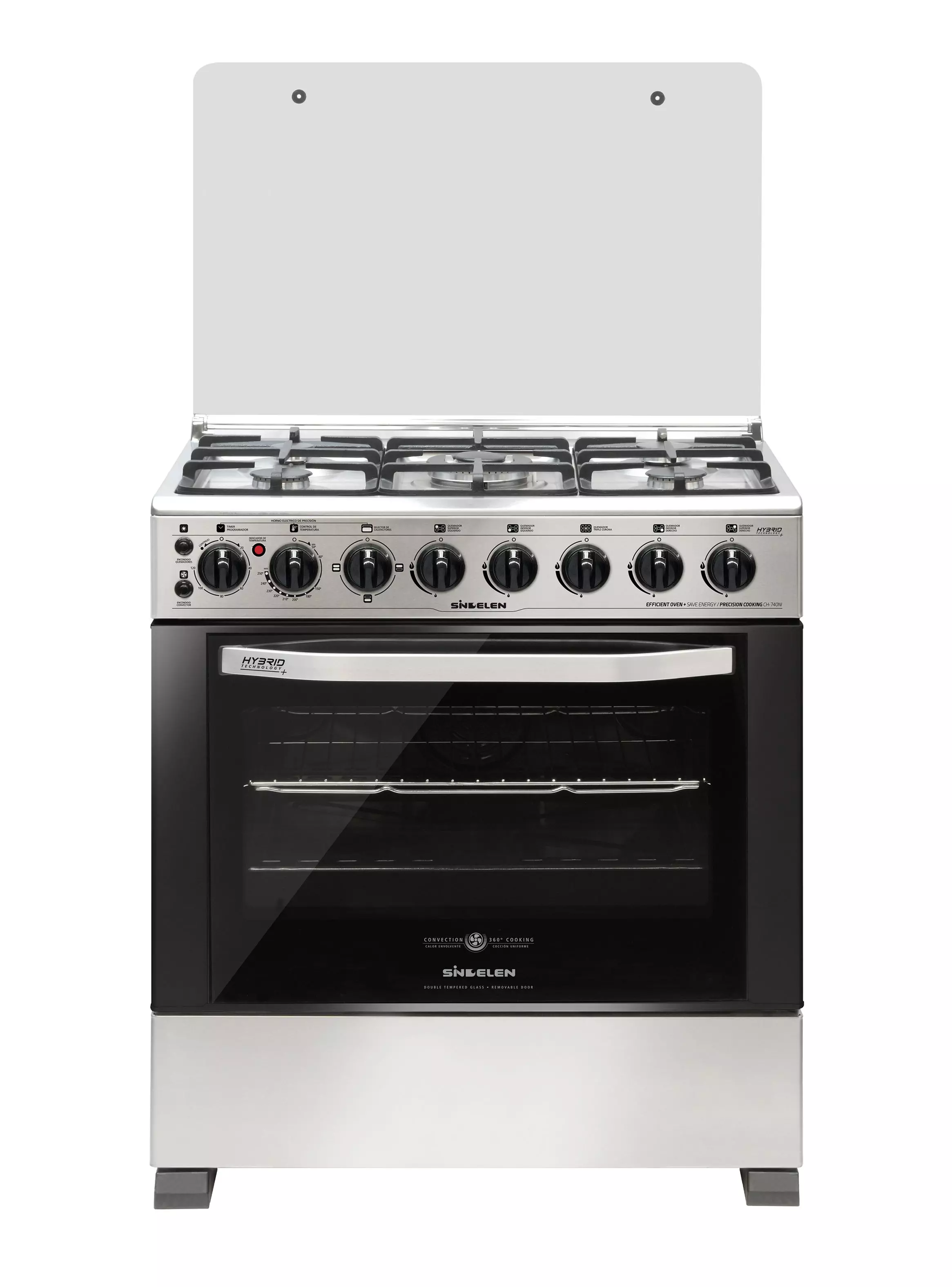 Miniatura de Cocina a Gas Hbrida 5 Quemadores CH740NI Horno Conveccin