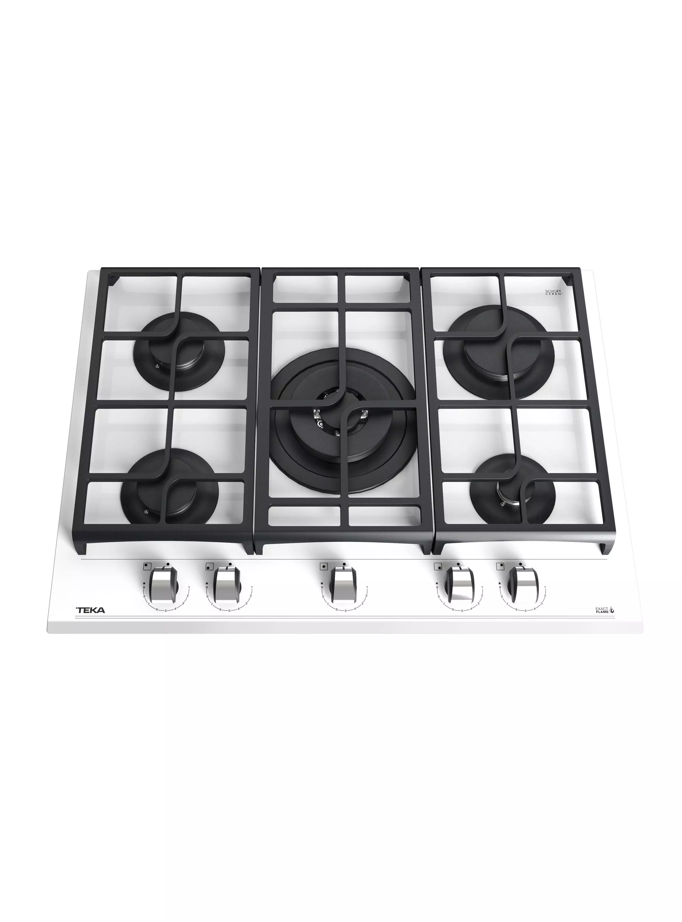 Imagen ampliada #1 para Cocina Cristal Gas GZC 75330 XBB WH Blanco