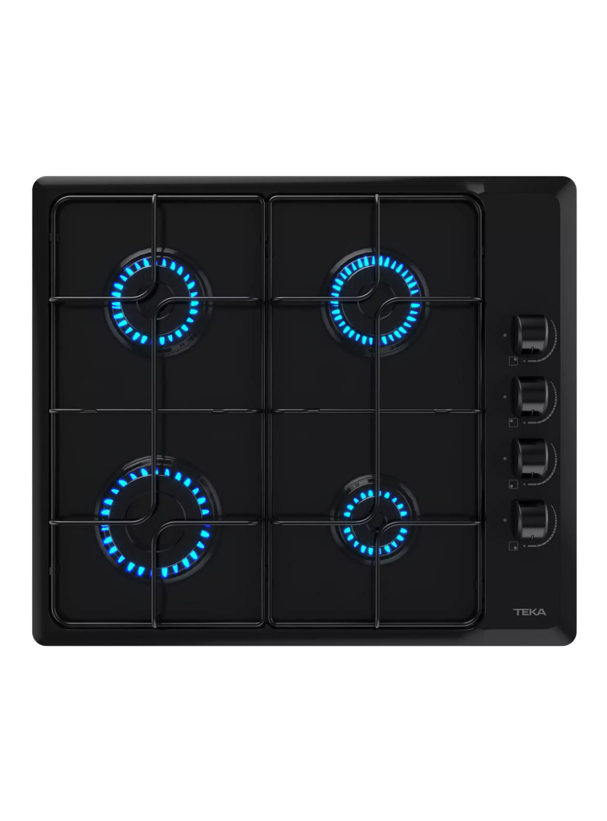 Miniatura de Encimera Gas 4 Quemadores HLX640 Negro Parrilla FF