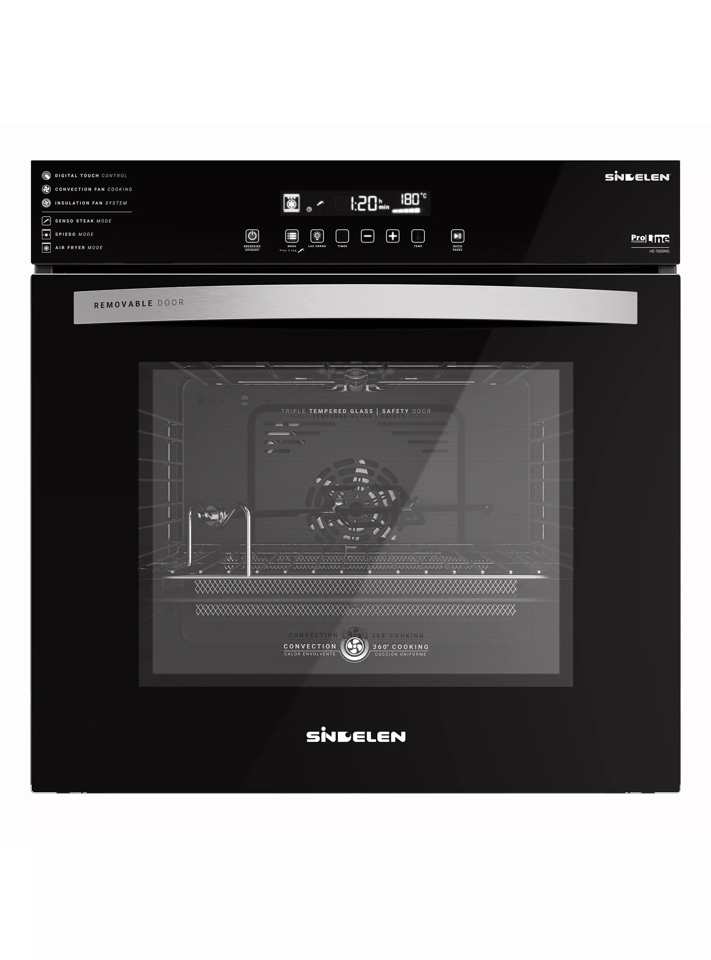 Miniatura de Horno Empotrable 73 Litros Senso Steak HE7600NG
