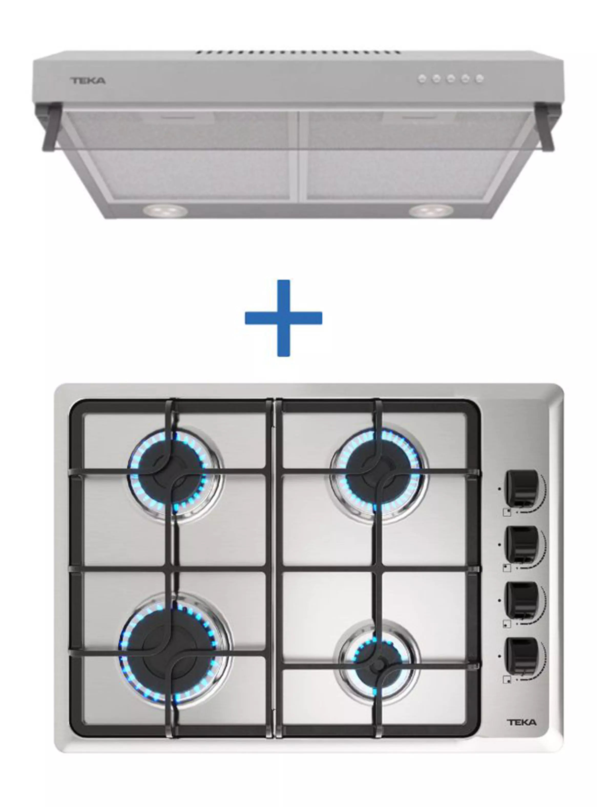 Imagen ampliada #1 para Kit Empotrable Encimera HLX 540 BUT  Campana CX 62120 INOX