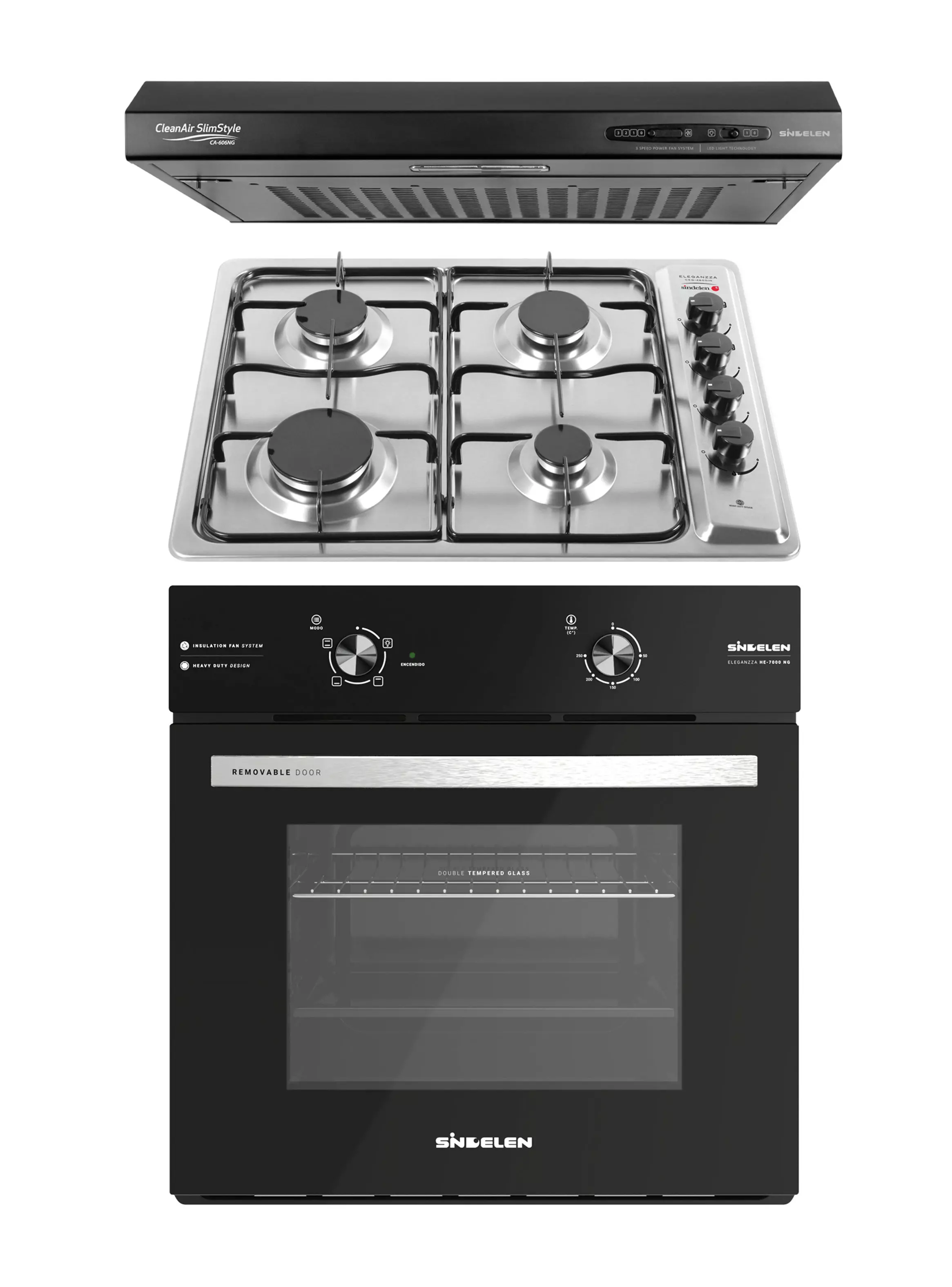 Miniatura de Kit Empotrable 157 Horno 57 Lts  Encimera Slim Style  Campana Eleganzza