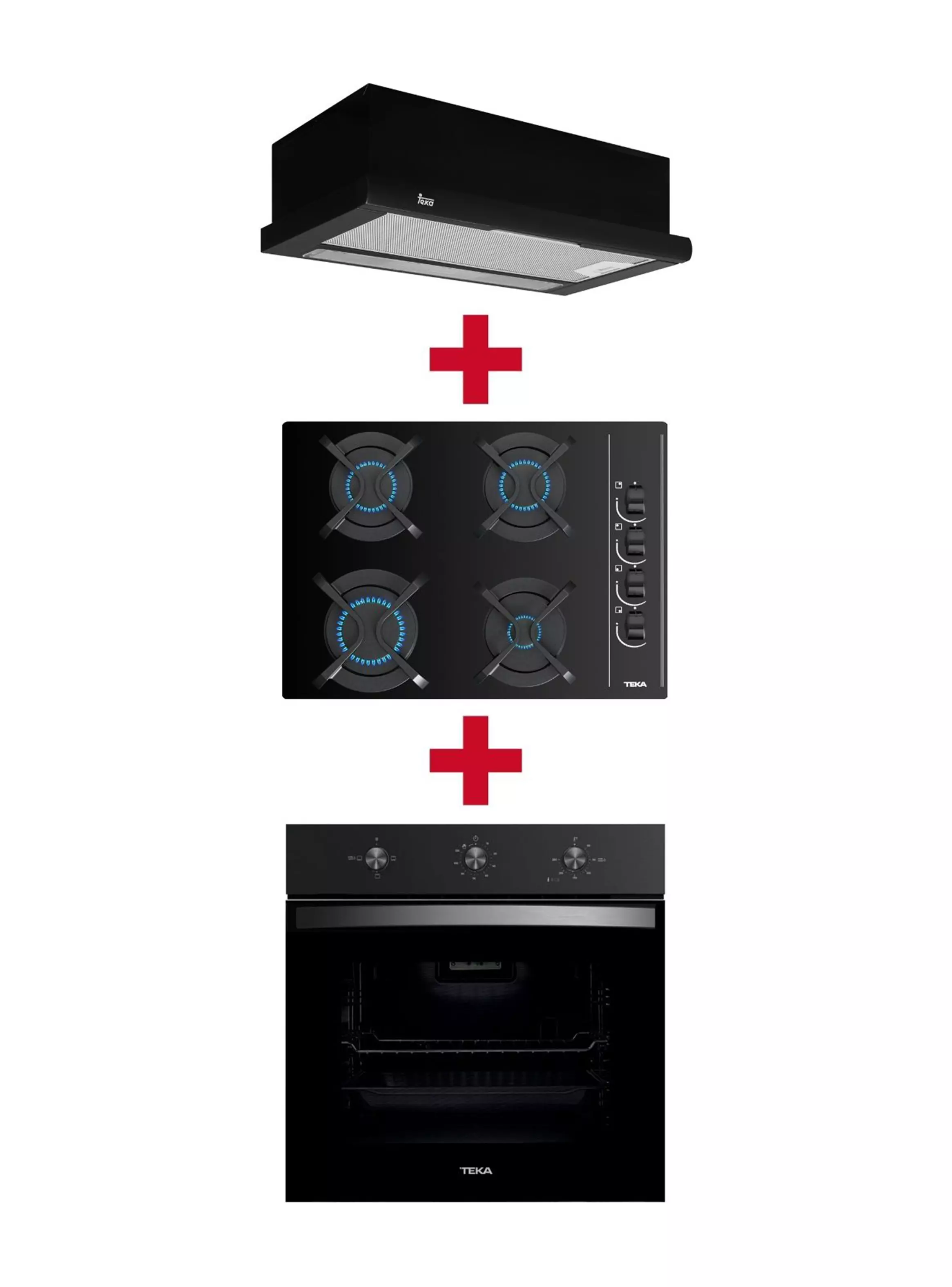 Imagen ampliada #1 para Kit Empotrable Horno Elctrico HBB5360FBK Negro  Encimera a Gas GBC64003KBB  Campana TL6310 Negro