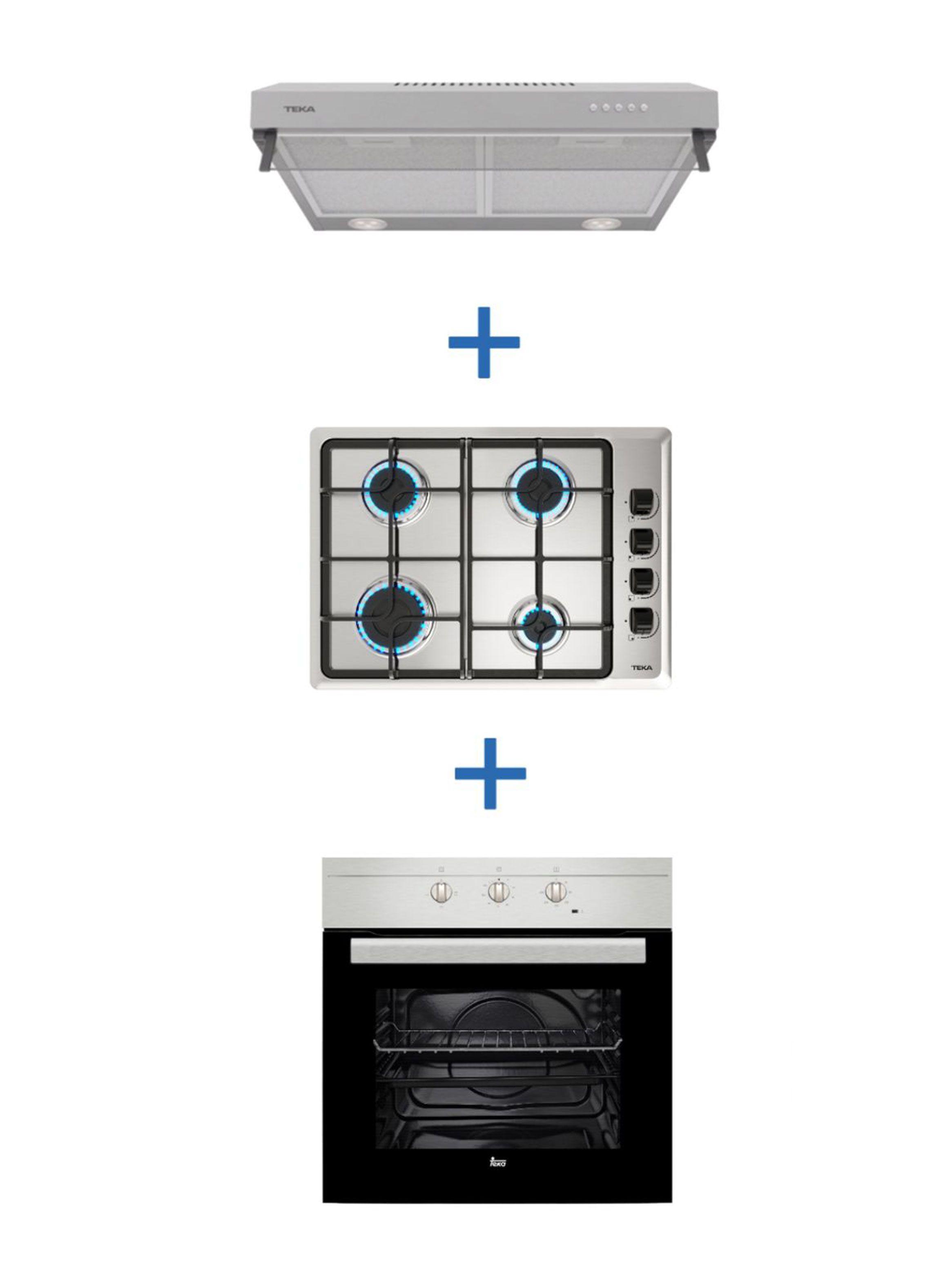 Imagen ampliada #1 para Kit Empotrable Horno Elctrico HS445  Encimera Gas HLX540 BUT  Campana CX 62120 Inox