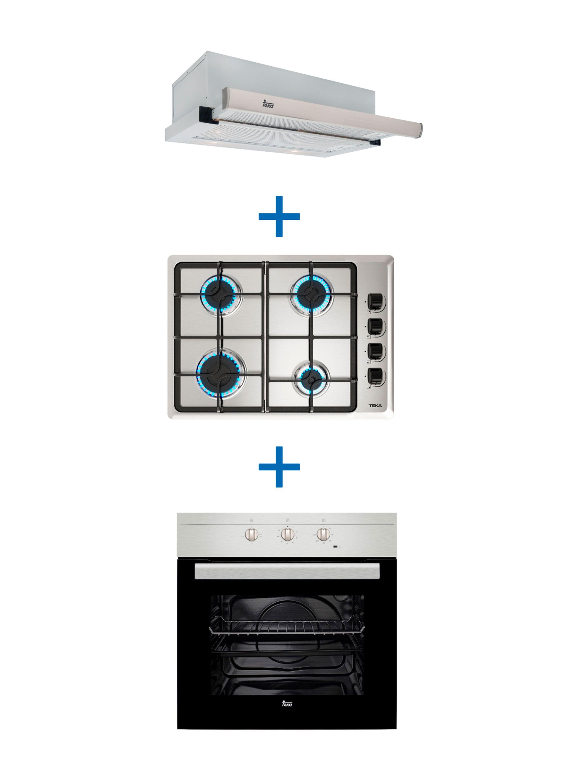 Imagen ampliada #1 para Kit Empotrable Horno Elctrico HS445  Encimera Gas HLX540 BUT  Campana TL 6310 INOX