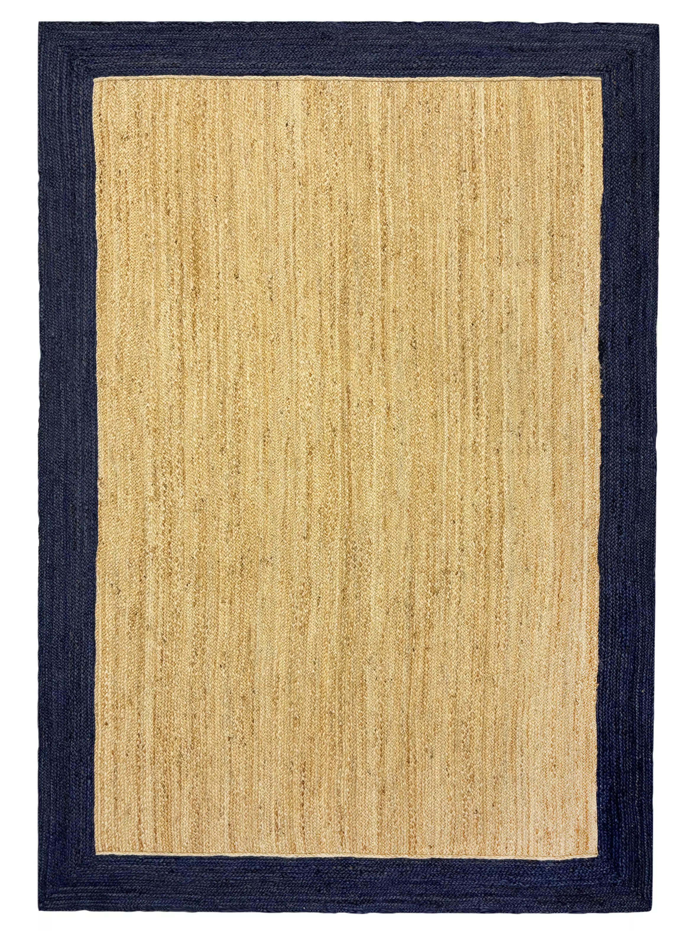 Imagen ampliada #1 para Alfombra Yute Borde Azul 200x300 cm