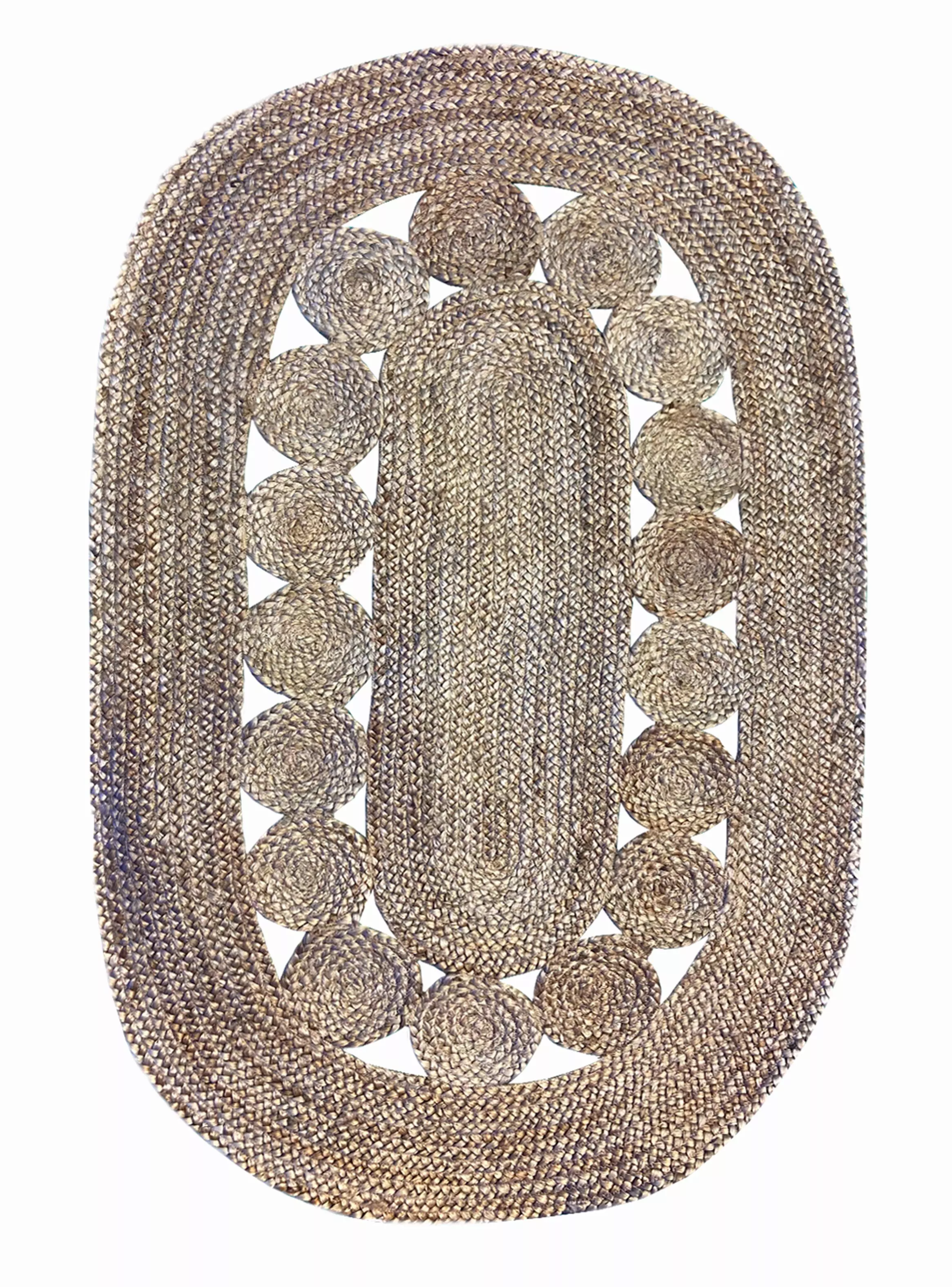 Imagen ampliada #1 para Alfombra Yute Pastel Floral Natural 90 x 150 cm