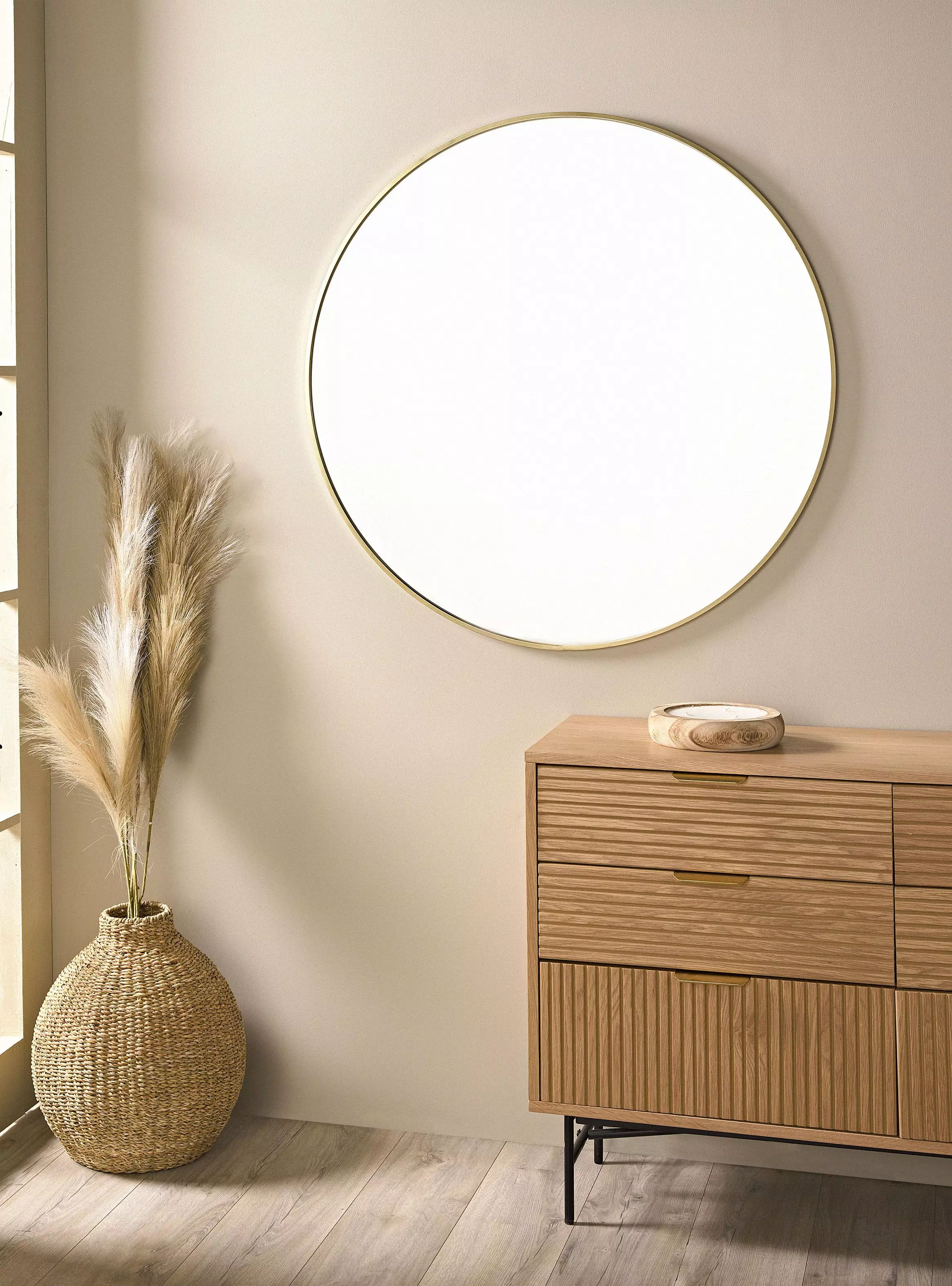 Imagen ampliada #1 para Espejo Redondo 100 cm Dorado