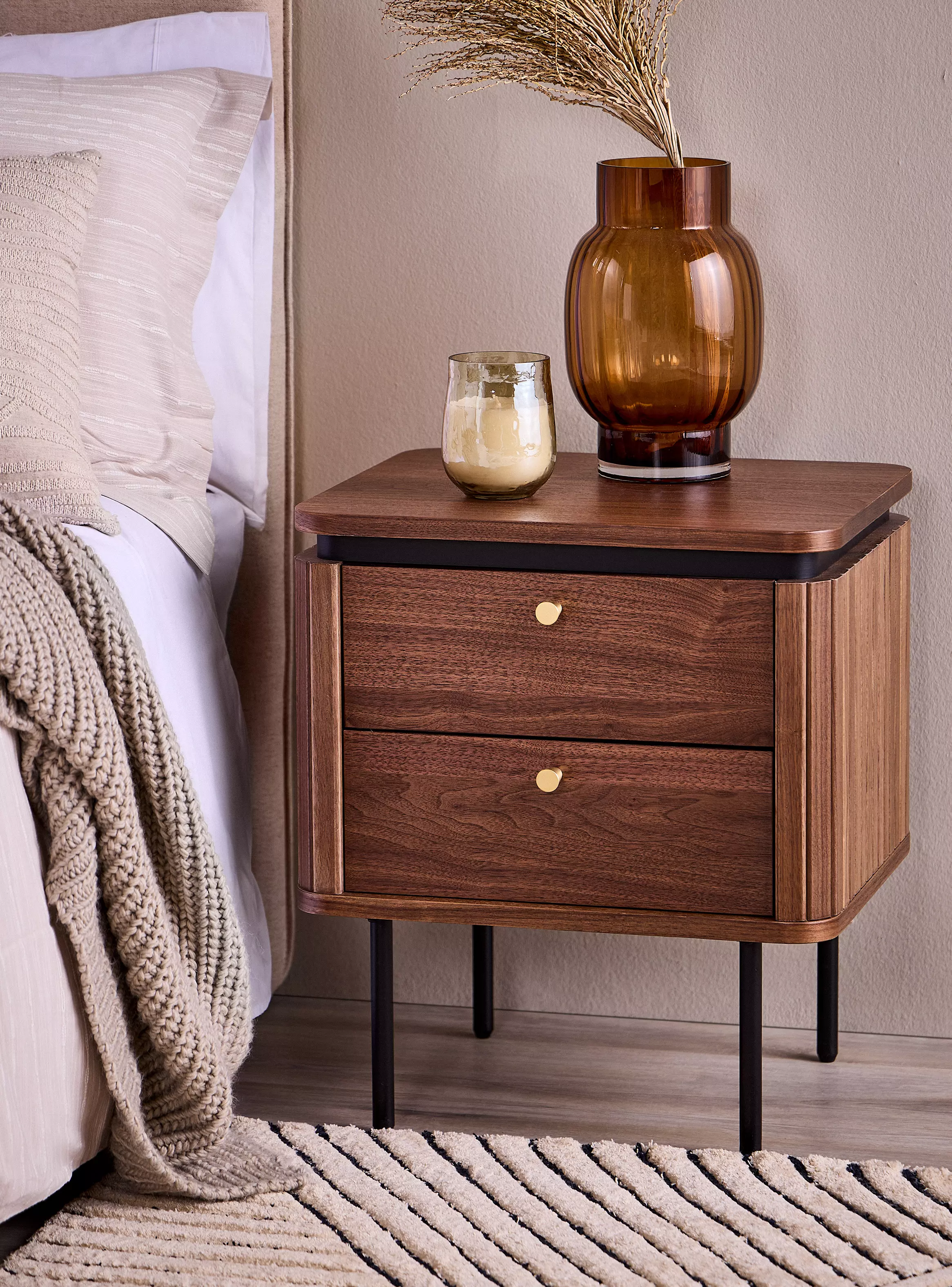 Miniatura de Velador Olivia 2 Cajones 55x48x40 cm