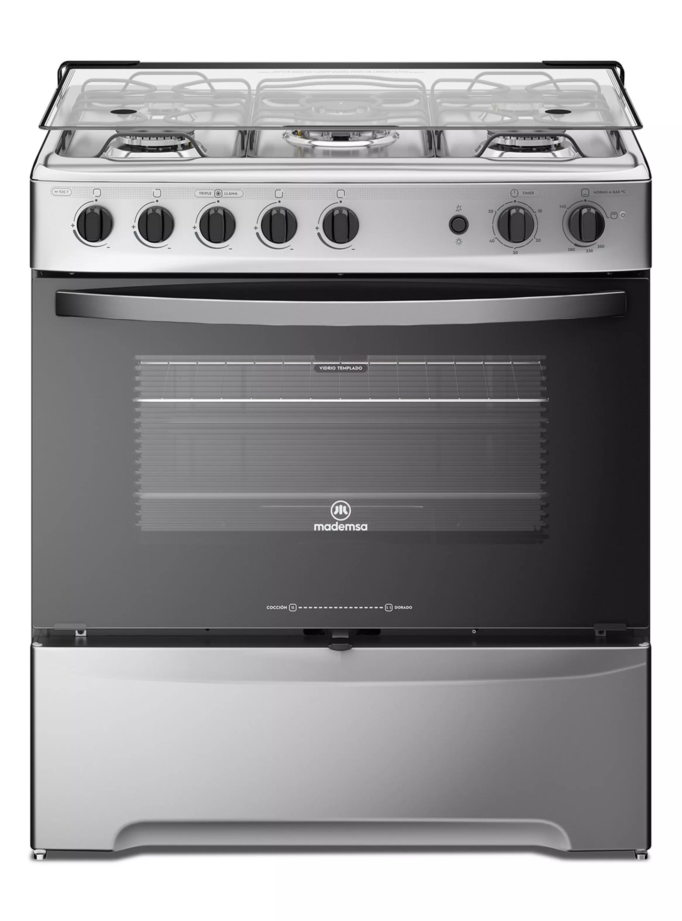 Imagen ampliada #1 para Cocina a Gas 5 Quemadores M 920 T Acero Inoxidable