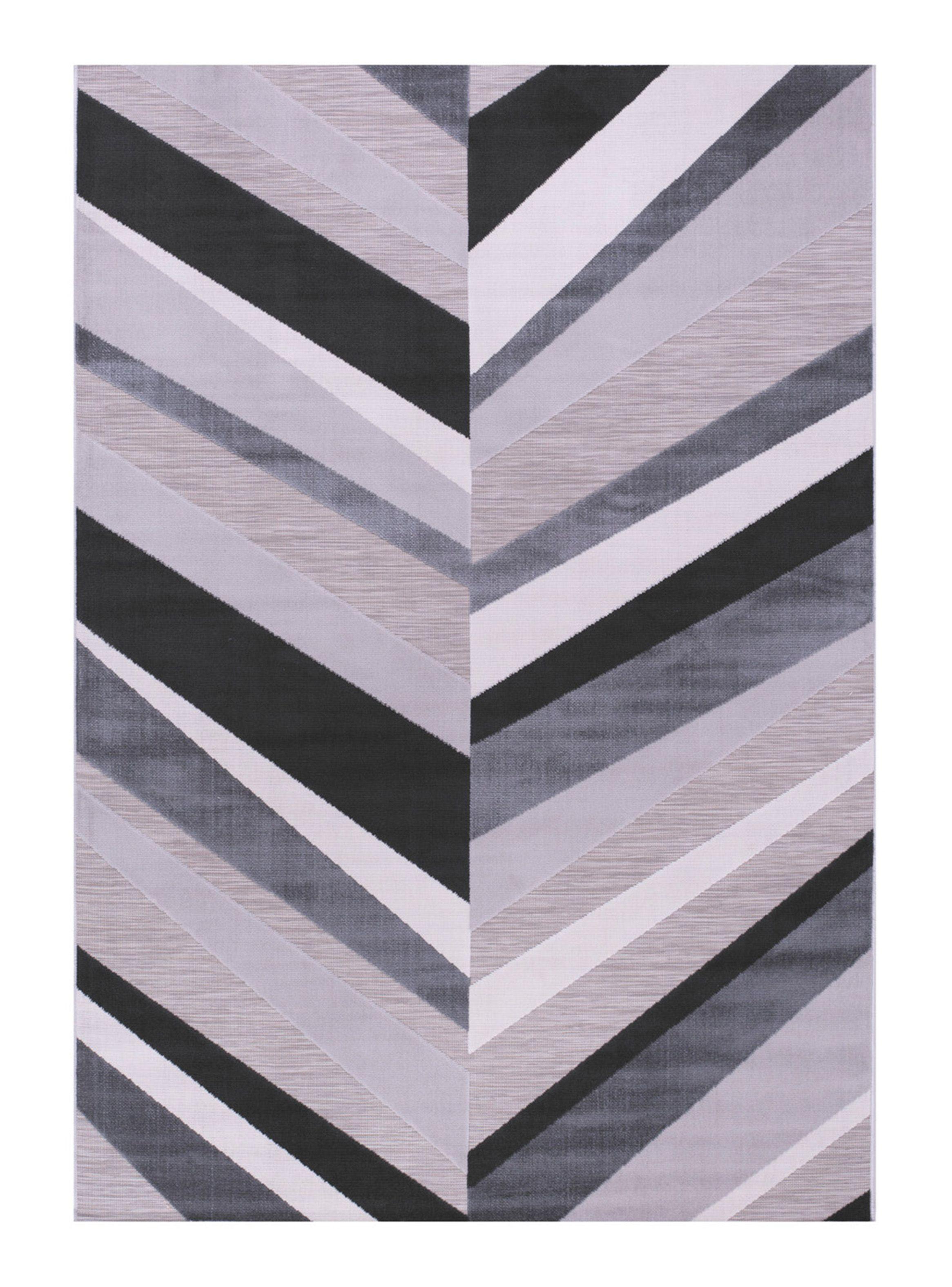 Miniatura de Alfombra Londres 160x230 cm Blanco y Negro