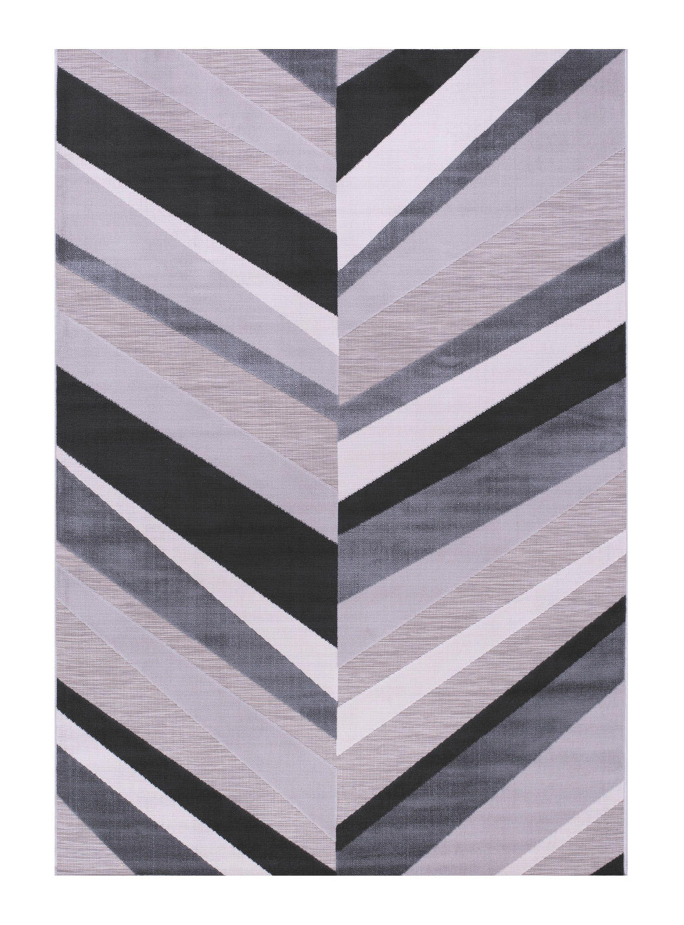 Miniatura de Alfombra Londres 200x290 cm Blanco y Negro