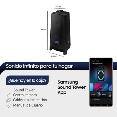 Miniatura de Minicomponente Samsung Sound Tower MXT40ZS 300W 2020 Negro