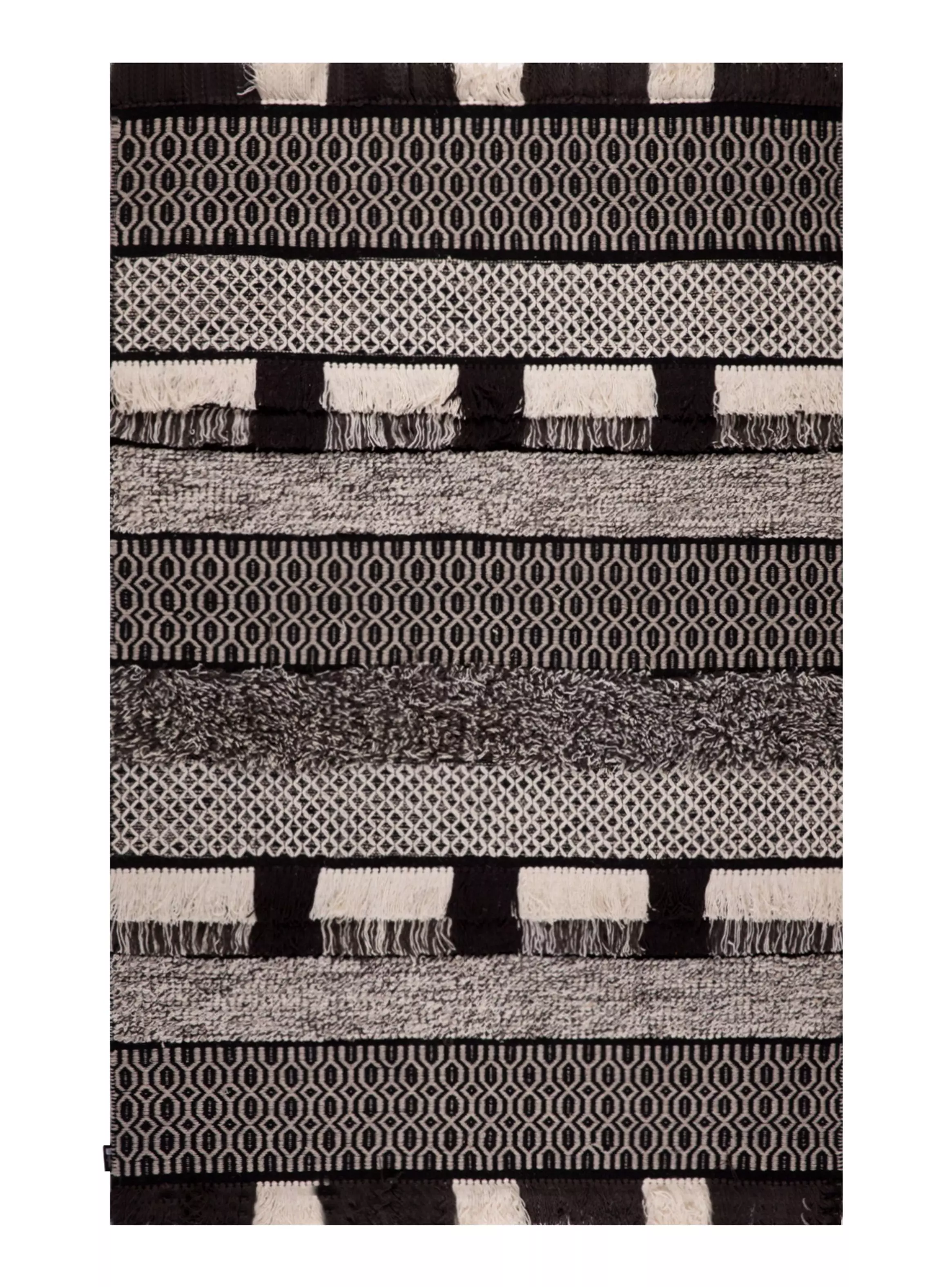 Miniatura de Alfombra Woll Collect Negro y Blanco 190x290 cm