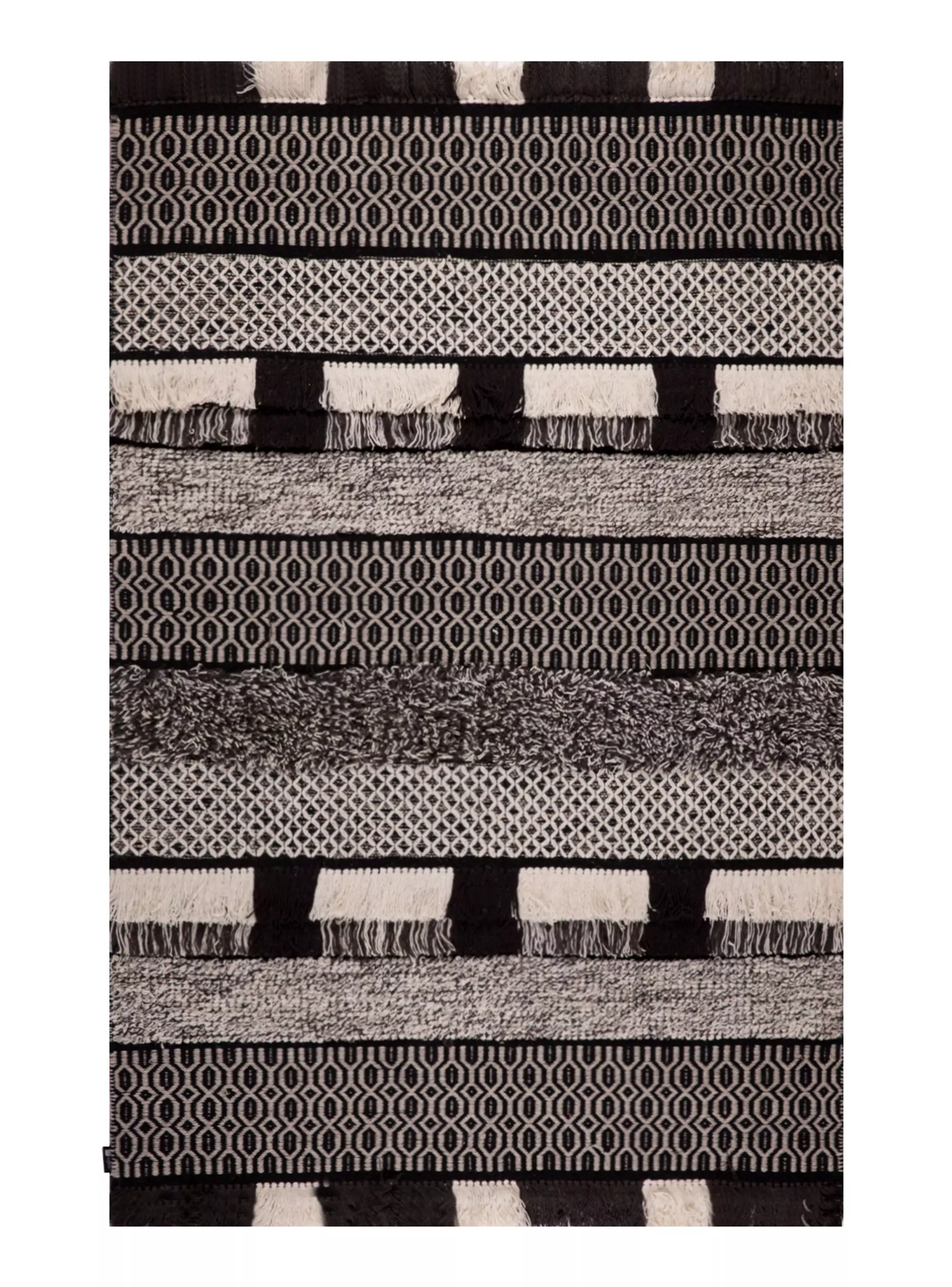 Miniatura de Alfombra Woll Collect Negro y Blanco 160x230 cm